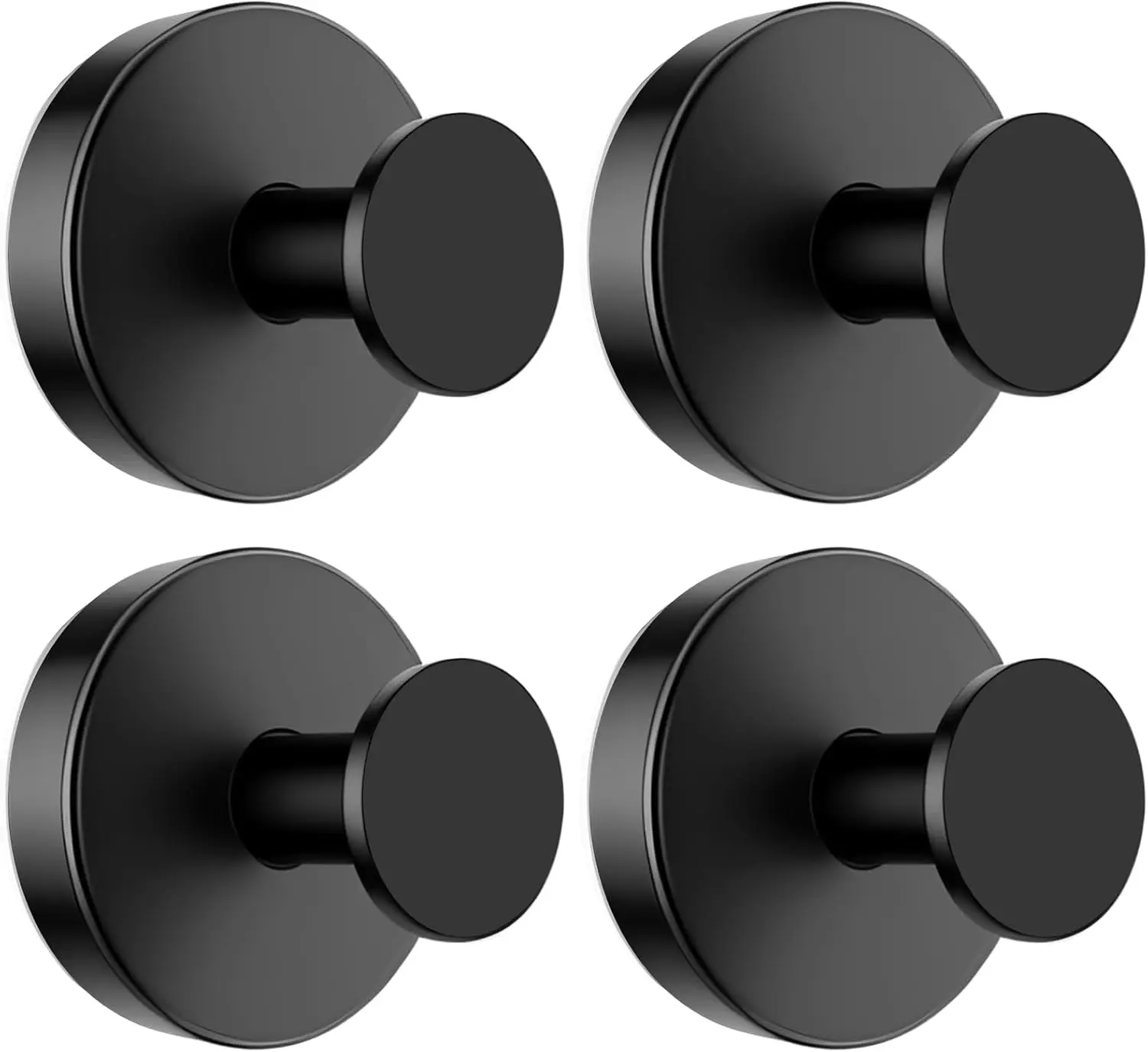 Suction Cup Hooks for Glass Window,Removable Shower Hooks for Inside Shower,Metal Towel Hooks for Bathrooms,4 Pack(Black) | for Glass Window, for Inside Shower, for Bathrooms