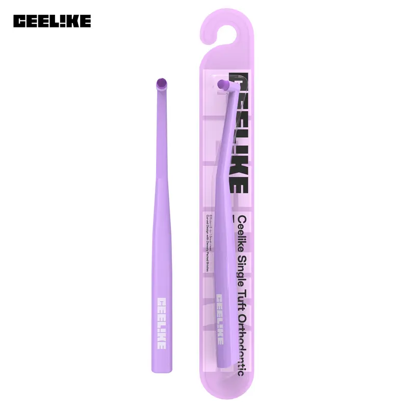 CEELIKE Single Tuft Ortho-Brush for Adults - 3 Gentle Soft Pointed Tip Unscented Nylon Toothbrushes for Braces Patients, Non-Medical Daily Oral Care Supplies with Cleansing Function
