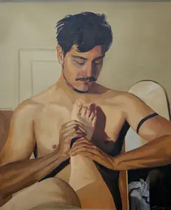 Love Language by Jocelyn Dorigatti Original Artwork Oil on Canvas 24x30 inch Art Lovers Collection