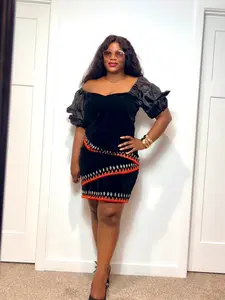 Classic and Elegant Hand-Embroidery Toghu Dress - African Traditional Wear for Women - Cameroonian Cultural Outfit - Bamenda Elegant Dress