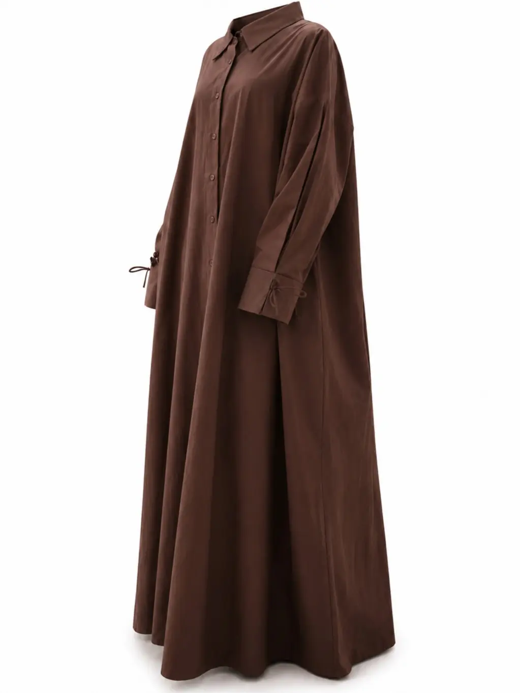 100% Cotton Modest Maxi Abaya Dress | French European Style | Oversized Button Down Abaya | Lightweight Breathable Muslim Dress | Elegant Everyday Maxi Dress for Women