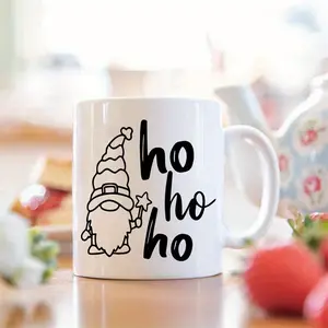 1pc HoHoHo Christmas Gnome Ceramic Mug, 11oz Cozy Coffee Cup, Unique Holiday Decor, Perfect Festive Gift Idea, Cute Gnome Ornament, Ideal for Winter Holiday Parties, Tea & Hot Beverage Mug