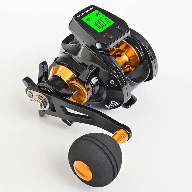 Large Screen Digital Display Baitcasting Fishing Reel, 7.2 High Speed Ratio 10kg Brake Reel with Showing Line Metrics, Accessories for Outdoor