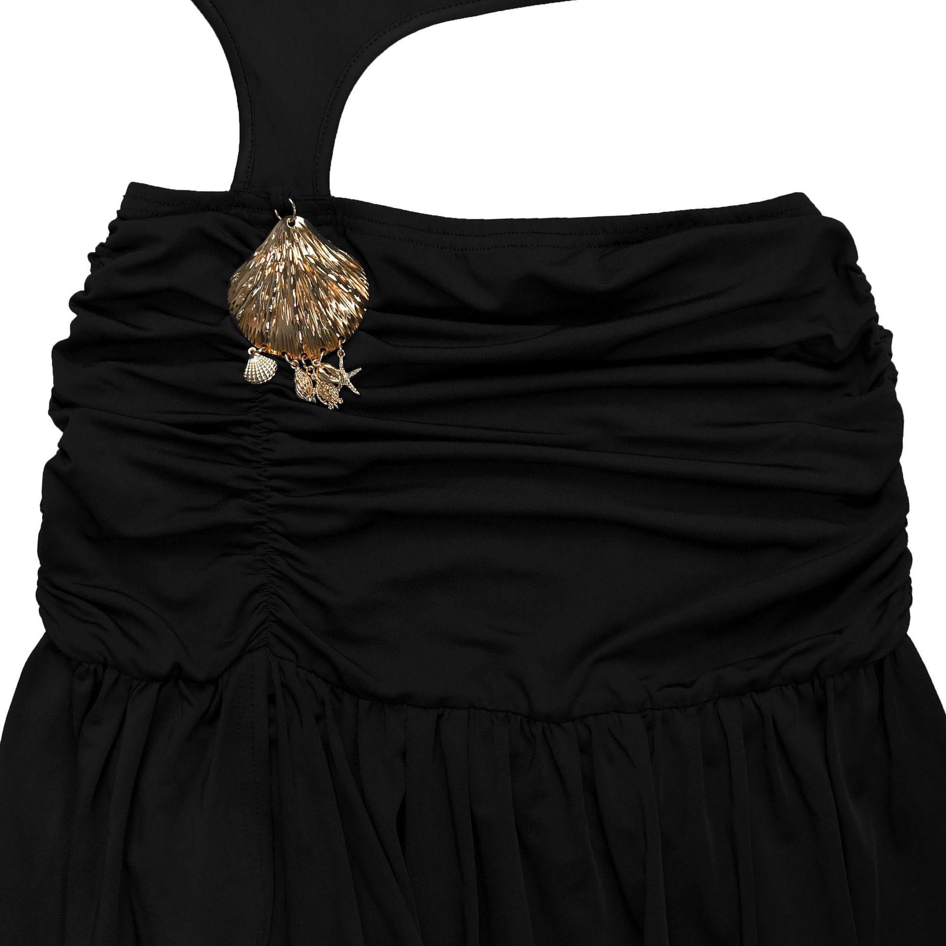 Fashion Women's Sexy Solid Color Sleeveless Crop Open Fork Dress