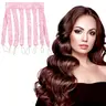 Pink Heatless Curling Rod Headband - 2025 New Upgrade 8-Claw Design Haircare Tool, Removable Adjustable Unisex Adults' Hair Rods for Heatless Curls Overnight Styling, Soft Shiny Bouncy Results