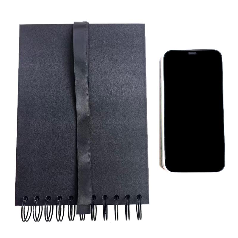 1 book 60-page (30 sheets) scrapbook album, anniversary photo album, meaningful DIY handmade gift, kraft paper scrapbook for wedding guest books and anniversaries, family DIY scrapbook - for craft paper DIY, Christmas gift (black)