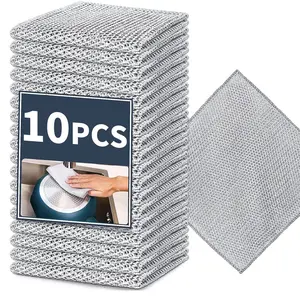 Double Layer Wire Dish Cloth, Kitchen Cleaning Rag, Dishwashing Cloth, Multi-purpose Wire Miracle Cleaning Cloth for Cookware, Sinks, Dishes, Cooktops