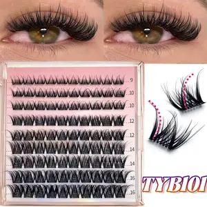 Mikiwi Lashes C Curl Widespan fake Lash Clusters Kit, 90pcs/box Wispy manga Natural False Eyelashes for Eyelash Extension set , Soft Volume Individual diy Faux flirty Lashes for Women Makeup Cosmetic look