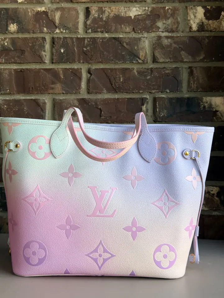 Pre-owned Louis Vuitton Neverfull NM Tote Spring in the City Monogram Giant Canvas MM 90808