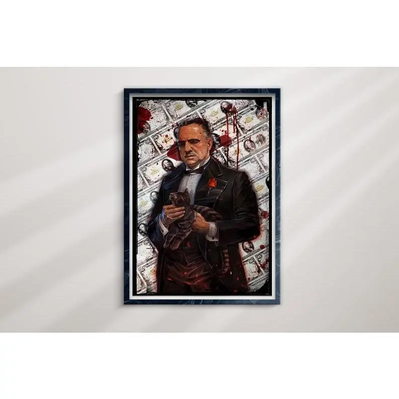 The Godfather Vito Corleone Poster unframed | Vito Corleone Iconic Mafia Wall Art | Don Corleone Print | Unique Gift Decor Glossy