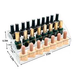 3-Layer Nail Polish Holder Organizer - Clear Acrylic Display Tray for Fingernail Polish, Essential Oils, and Makeup - Sleek and Functional Storage Solution