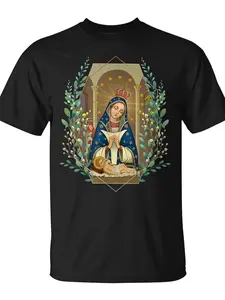 Our Lady Of Altagracia Virgen De Dominicana T-Shirt| Unisex, Casual Style, Crew Neck, Slight Stretch, Regular Fit, All-season, Drawing Pattern, Top Quality Comfortable Pure 220G