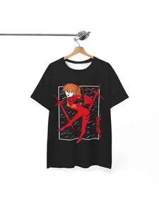 2026 Evangelion Asuka manga style breathable casual 3D printed T-shirt casual anime fan role-playing men's and women's clothing