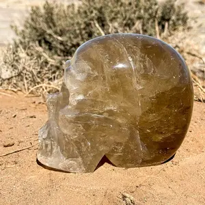 Jedidiah the Citrine Crystal Skull Natural Citrine Crystal Carving for Home Decor Custom Made for Alchemist and Magpie