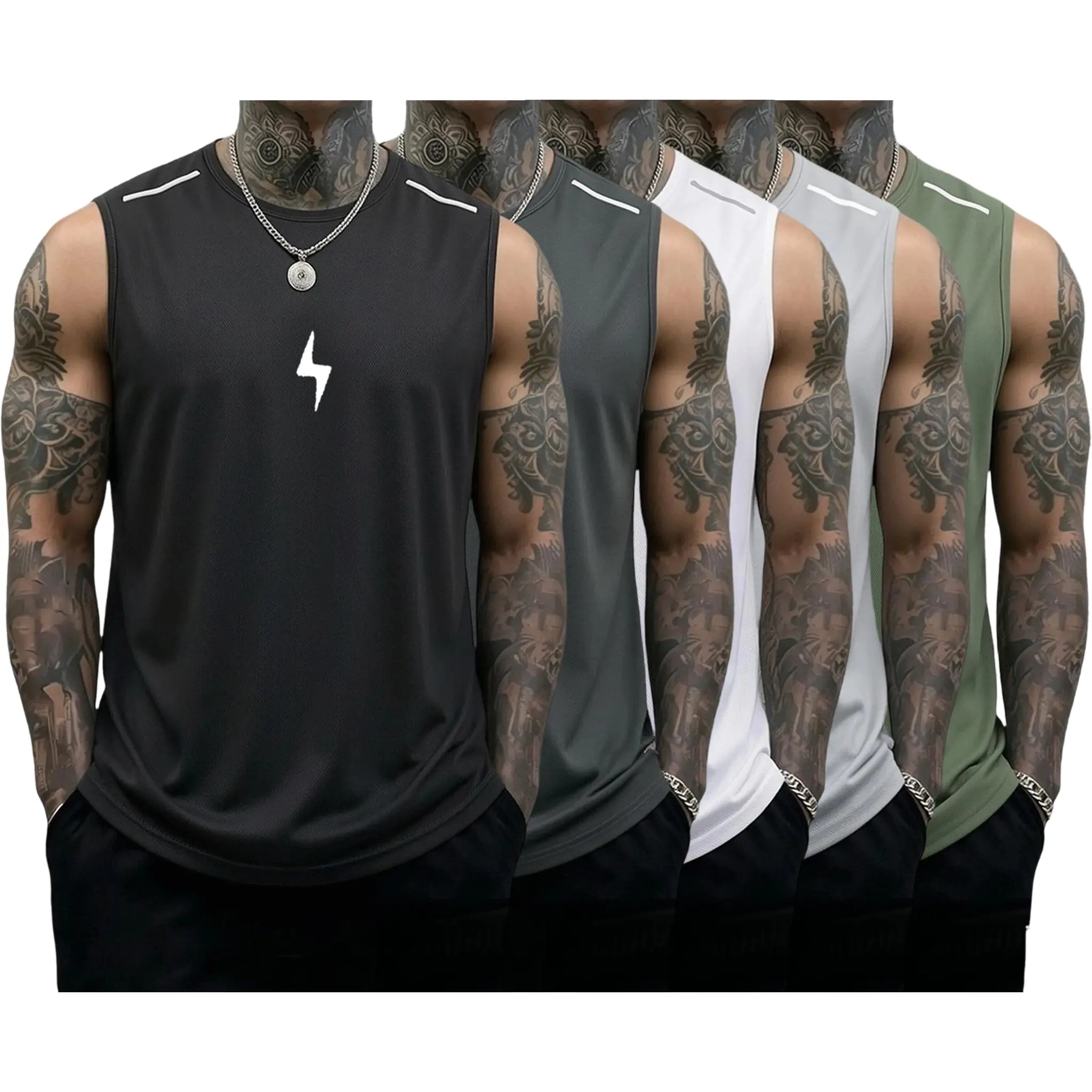 Men's Plain Solid Quick-Dry Crew Neck Sleeveless Fitness Top - Breathable Moisture-Wicking Activewear for Summer Gym Training, Basketball, Machine Washable, Regular Fit