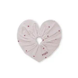 Logo Embroidered Heart Hair Scrunchies