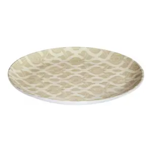 Taryn Khaki Trellis Melamine Accent Plates, Set of 6 Items