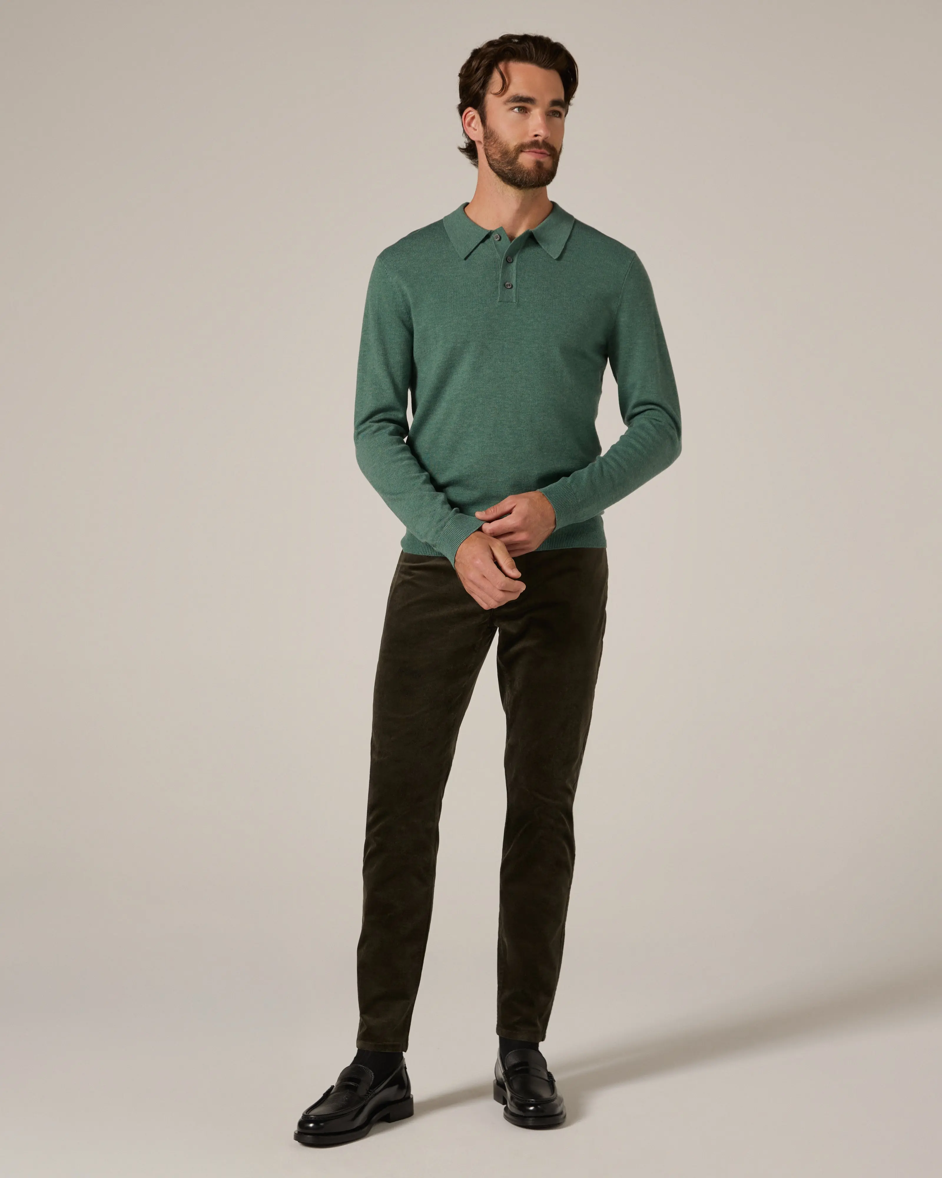Belford Long Sleeve Knit Polo