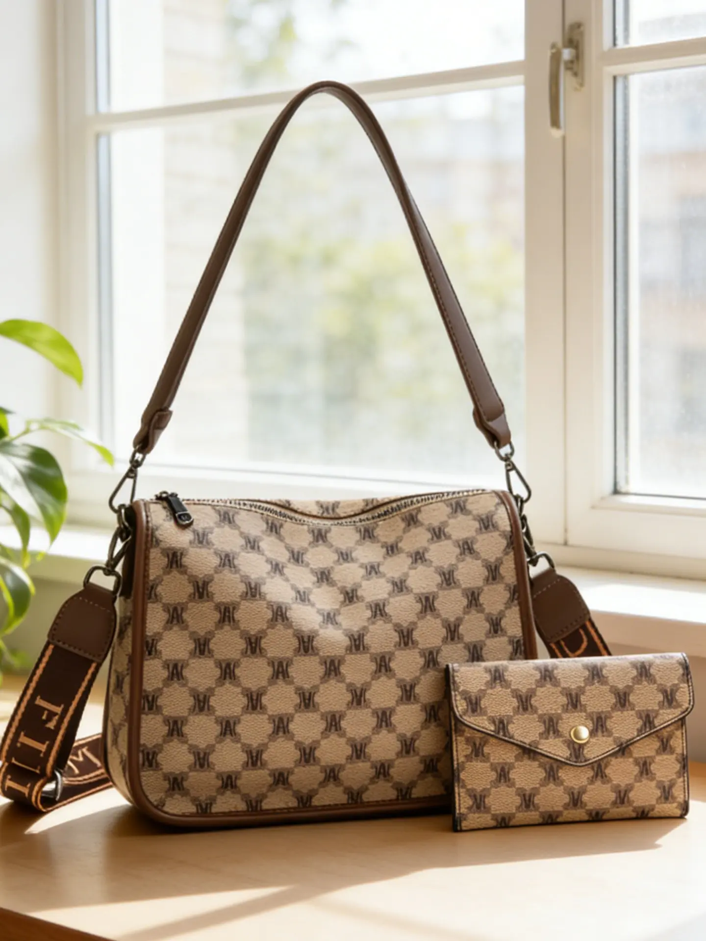 Boston Women's Luxury Crossbody Shoulder Bag, Letter Print PU Material, Casual All-Season Fashion Accessory, Versatile and Stylish, Fashionable Shoulder Bag, Chic Crossbody Purse, Crossbody Bags