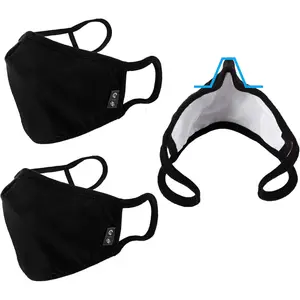 Cloth Face Mask Washable Reusable 3-Ply Mouth Shield with Nose Wire 3PACK EU0304