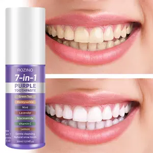 Rozino 7-In-1 Toothpaste 30ML, Natural Plant Extracts, Gentle, Whitening & Fresh Breath, Gums Care, Anti-Gingivitis, Vitamin C, Mint Cooling