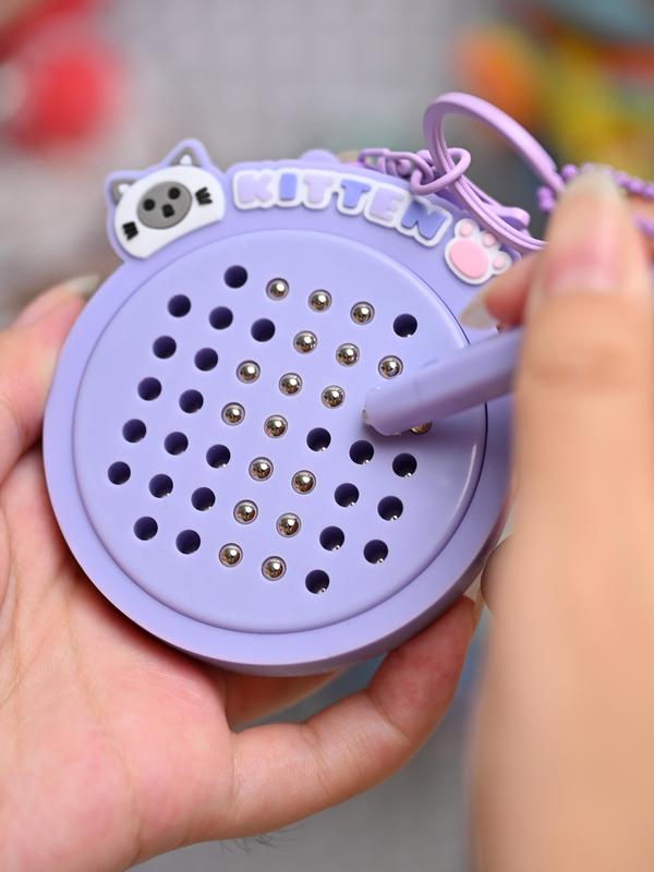 Creative Stress Relief Keychain, Magnetic Drawing Board with Pen, Fun Cute Cat Design, Portable Bag Charm, Perfect Party Gift Idea, Stylish Keychain