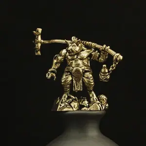 Pure Brass Vintage Attack Beast Decorative Statue Figurine, Retro Style Ornament for Home Decoration, Unique Collectible Item, Collectible Figurines