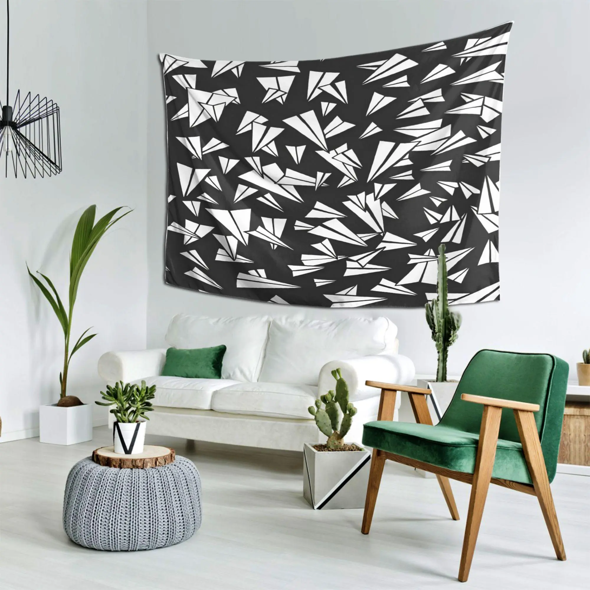 High-End Minimalist Peach Paper Airplane Tapestry - Wrinkle Resistant, Fade-Proof Print, Multi-Size Linen Photo Cloth, Bedroom Decor, Anniversary Gift, Home Office Wall Hanging, Digital Print