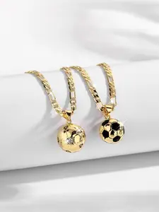 Fashion Hip-Hop World Cup Football Pendant Necklace, Casual Asymmetrical Design, Daily Wear Party Gift for Fans