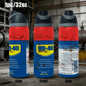 32oz Industrial Oil Can Style Insulated Cup, Dual Layer Vacuum Stainless Steel, Leak-Proof Durable Design, Keeps Hot 12 Hours Cold 24 Hours