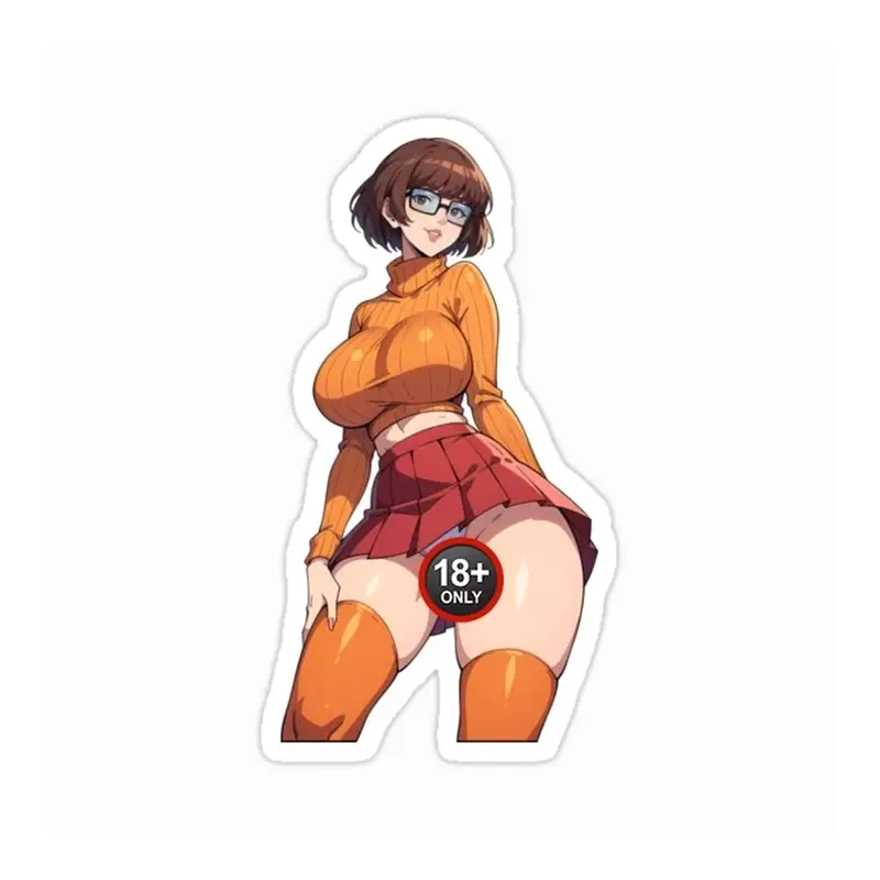 Sexy Anime Sticker Glasses Nerdy School thick Women Explicit Beautiful Gorgeous, Cute Vinyl Stickers, Stickers for Laptop & Phone