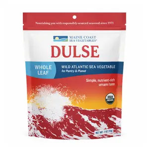 Maine Coast Sea Vegetables Organic Dulse Whole Leaf Bag | Nutritious Food & Seaweed Snacks | Rich in Iodine | North Atlantic Harvest | Great for Salads, Soup, Smoothies | 2 Oz | New Packaging