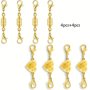 Magnetic Necklace Clasps & Closures - Strong Magnetic Clasp Converter, Chain Extender Connector for DIY Jewelry Making, Convertible Clasp System for Bracelets, Keychains, Magnetic Locking Closure (Compatible with Necklace Chains)