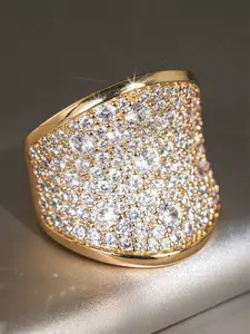 1 PC Gorgeous Cubic Zirconia Elegant Ring For Women For Wedding Engagement Party Jewelry Valentine's Day Gift Trendy Jewellery Accessories