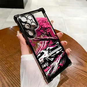 Cool JDM Drift Car Mobile Phone Case for Galaxy S25 S24 S23 S22 S21 FE Ultra Plus 4G 5G Anti-Fall Transparent Soft Back Cover