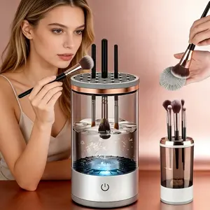 Automatic Rotating Electric Makeup Brush Cleaner, Efficient Cleaning Tool, Universal Fit for All Sizes Beauty Brushes for Home & Salon Use