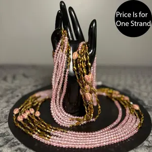 Auntie Ama’s Pink Treasure Crystal waist beads one Strand