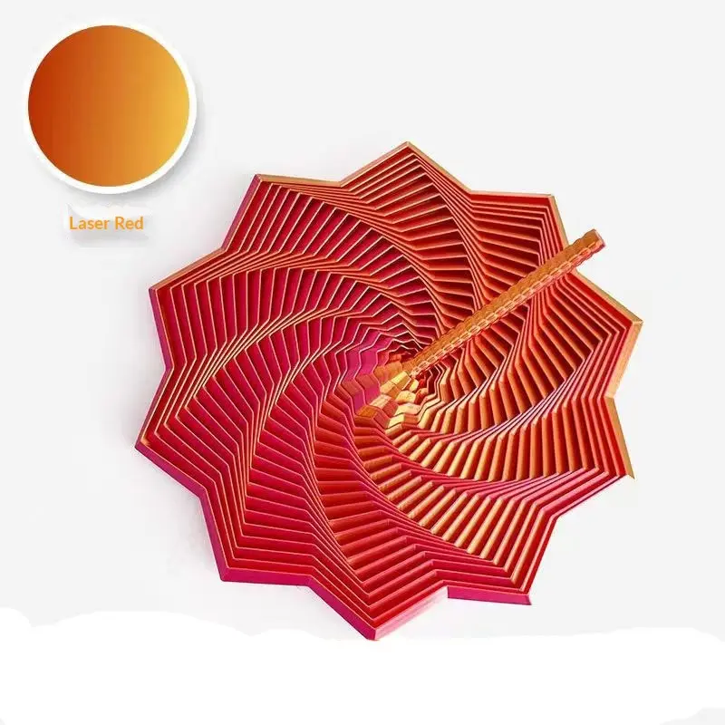 3D Fidget Star Toy with Handle - Safe Plastic, Expanded Sensory Whirling Spiral, Satisfying Visual Sound Effects, Emotional Relief Fidget Stick, Party Ready Gifts, Kids Festive & Home Supplies