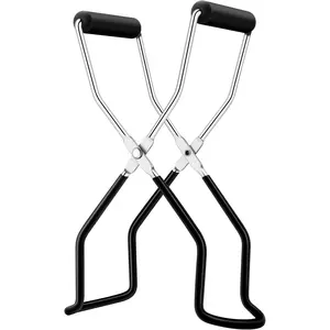 Canning Jar Lifter, Canning Tongs Jar Lifter, Canning Tools, Canning Supplies for Home Kitchen, Stainless Steel, Black Utensils Tin