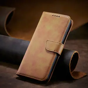 Suitable for Samsung J330 business style J7PRO flip phone leather case, Samsung J5PRIME card slot phone leather case, J6 2018 full protection anti-drop J4PLUS with buckle, calfskin pattern J7 2017