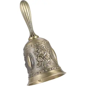 Hand Bell Service Bell Call  Metal Hand Bells Dinner Bell Wedding Bell Hand Call Bells for Seniors Bedside,1 Pack