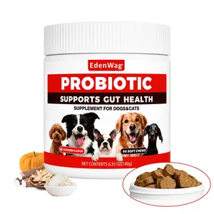 Probiotics for Dogs Health Digestive Supplement for Gut Health, Dog Products Occasional Diarrhea, Digestive Health & Seasonal Allergies Puppy Essentials 90 Soft Chews (Chicken Flavor, 6.35oz)