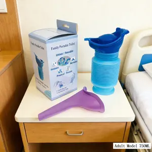 750ML Large Capacity Unisex Urinal, Portable Emergency Pee Pot, Car Camping Toilet Leak-Proof, Silicone Material, Model 001