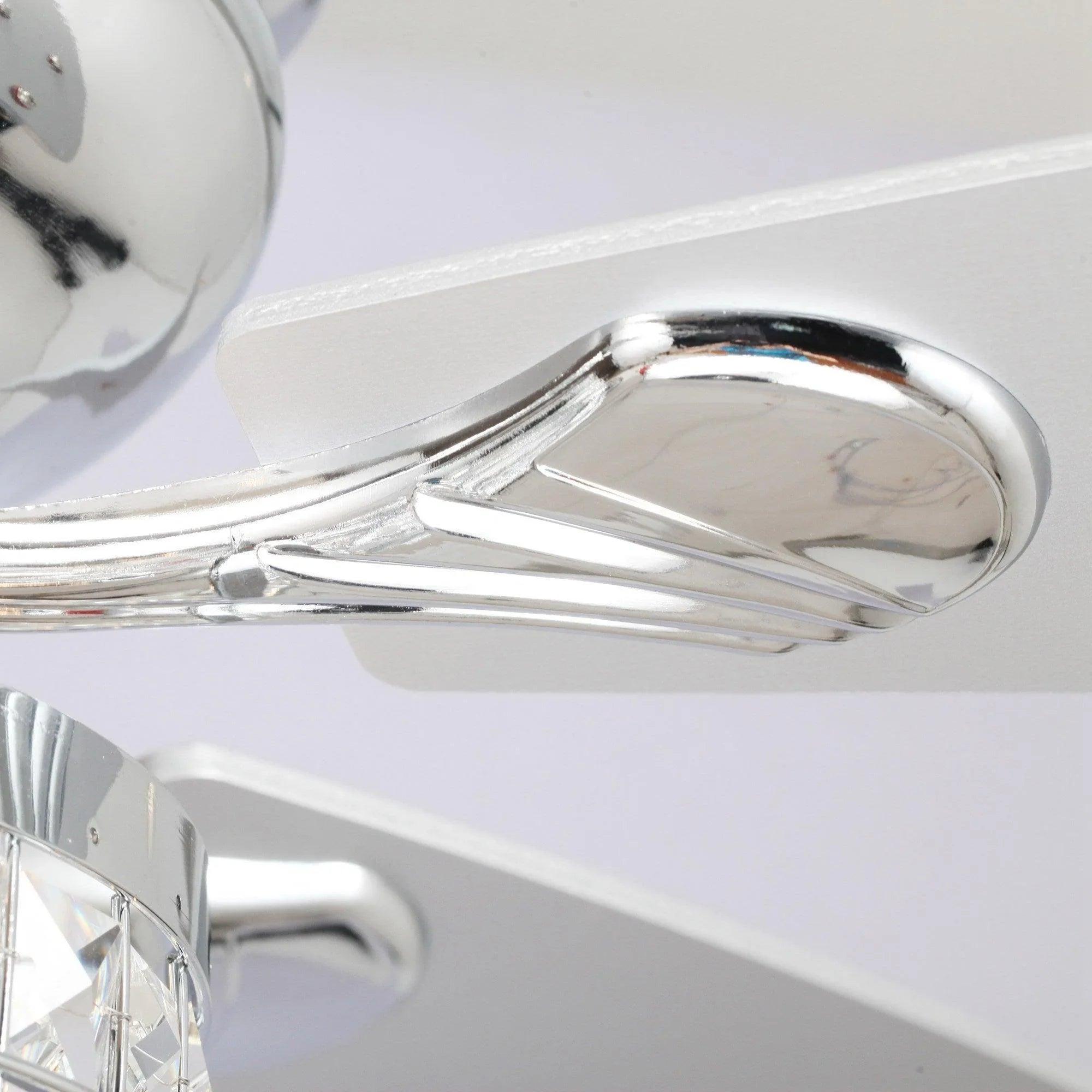 52" Panipat Modern Chrome Flush Mount Crystal Ceiling Fan with Light & Remote Control