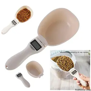 LCD Digital Pet Food Scale, High Precision Electronic Weighing Tool, Portable Dog Cat Feeding Measuring Spoon, Multifunctional Digital Display Kitchen Scale for Pet Feeding and Home Cooking