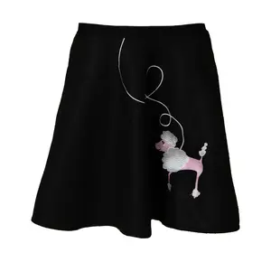 Women's Felt Poodle Skirt with Applique in Midnight Poodle