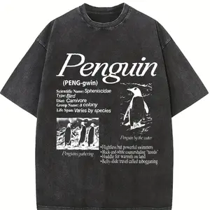 Penguin Vintage 90s Graphic T-Shirt, Retro Arctic Bird Tee, Funny Penguin Lover Shirt, Marine Life Biology Top, Y2K Nature Aesthetic Gift