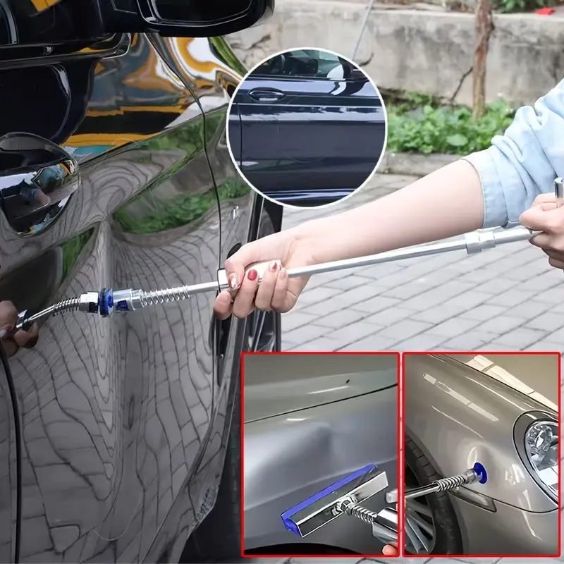 Universal Car Dent Repair Kit with No Paint T-Shaped Puller, Car Repair Tools, Auto Repair Tools, Includes Two-In-One Puller and Raised Removal Tool for Scratch and Hail Damage, Car Dent Remover