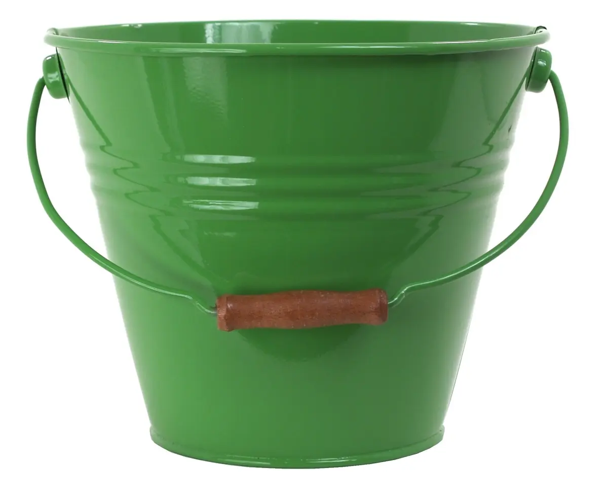 Enameled Galvanized Fun Pail, Applegreen