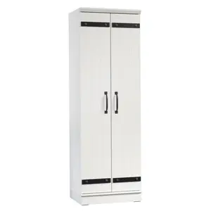 Sauder HomePlus Storage Cabinet White with 2 Doors & 4 Adjustable Shelves for Kitchen & Office Supplies